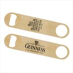 HST71128G Paddle Style Gold Plated Steel Bottle Opener with custom imprint